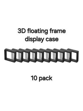 10 Pcs 3D Floating Display Case Frame Display Holder Stands, Black, NEW